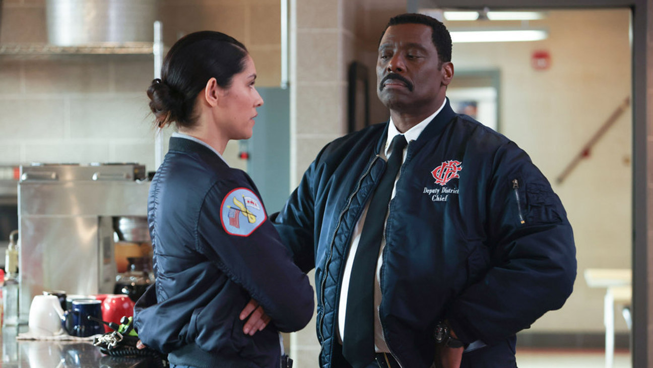 CHICAGO FIRE Miranda Rae Mayo as Stella Kidd, Eamonn Walker as Chief Wallace Boden