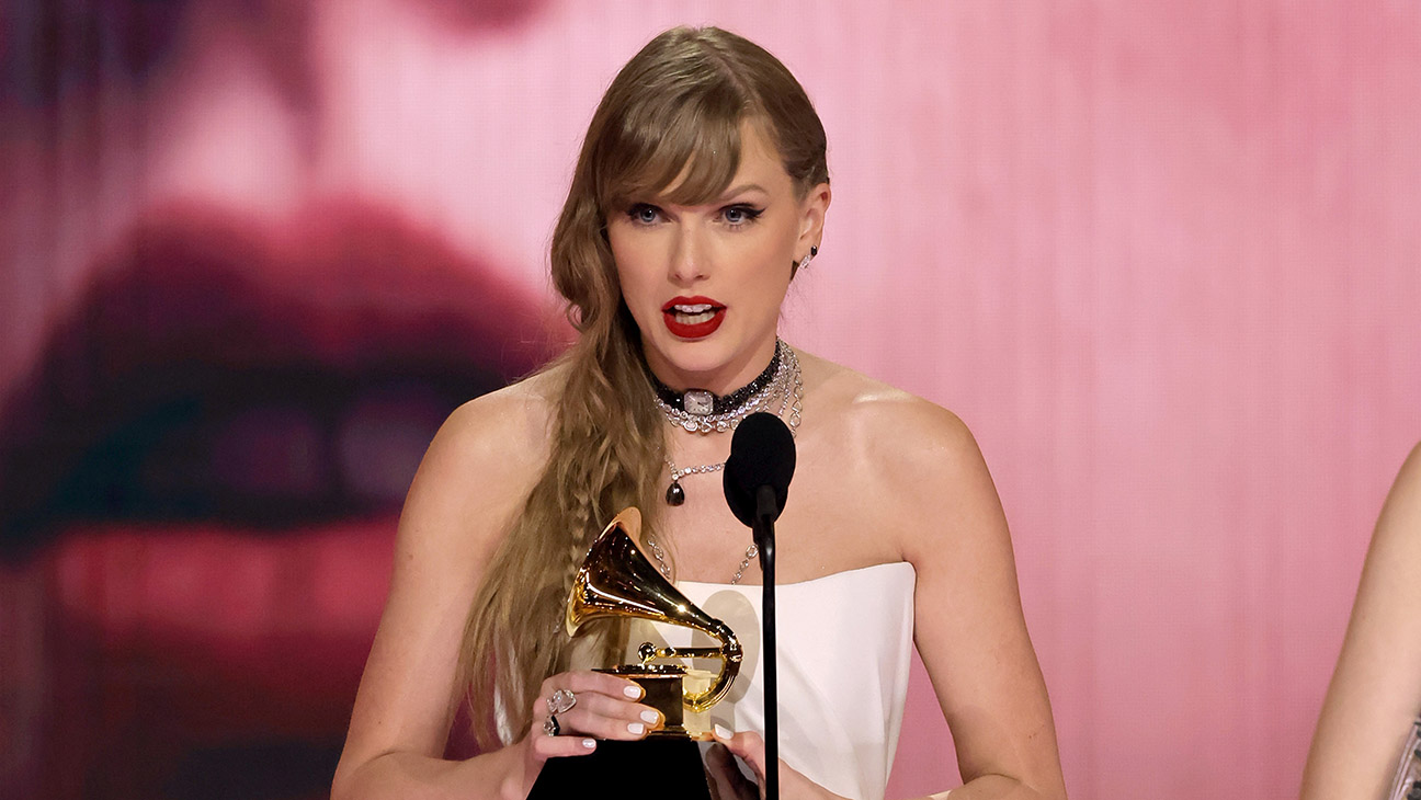 Taylor Swift accepts the Album Of The Year award for “Midnights” onstage during the 66th GRAMMY Awards at Crypto.com Arena on February 04, 2024 in Los Angeles, California.